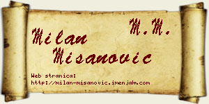 Milan Mišanović vizit kartica